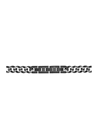 Stainless Steel 11mm Curb Chain Bracelet with Black Ip, 9"