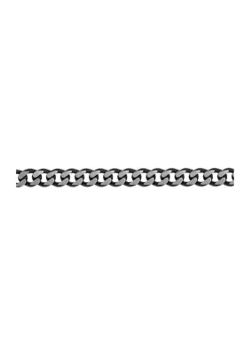 Stainless Steel 11mm Curb Chain Bracelet with Black Ip, 9"
