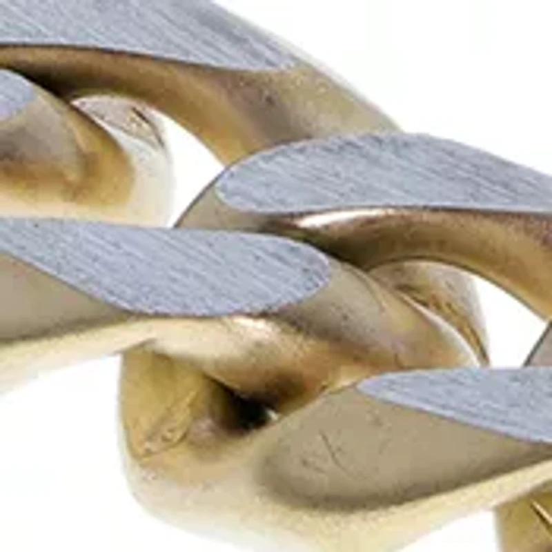 Stainless Steel 11mm Curb Chain Bracelet with Goldtone Ip, 9"