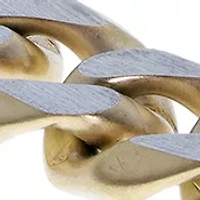 Stainless Steel 11mm Curb Chain Bracelet with Goldtone Ip, 9"