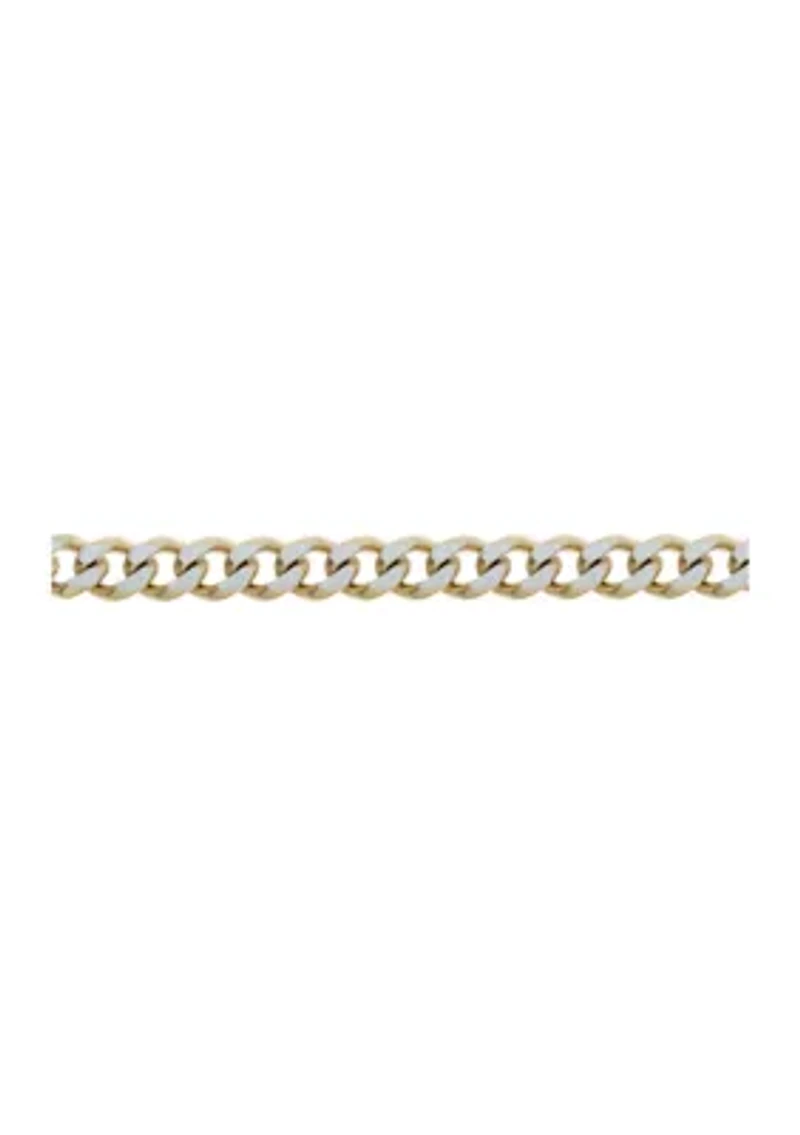 Stainless Steel 11mm Curb Chain Bracelet with Goldtone Ip, 9"