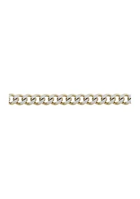 Stainless Steel 11mm Curb Chain Bracelet with Goldtone Ip, 9"