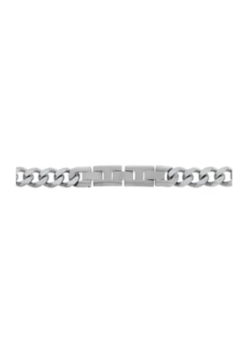 Stainless Steel 11 Millimeter Curb Chain Bracelet, 9 Inch