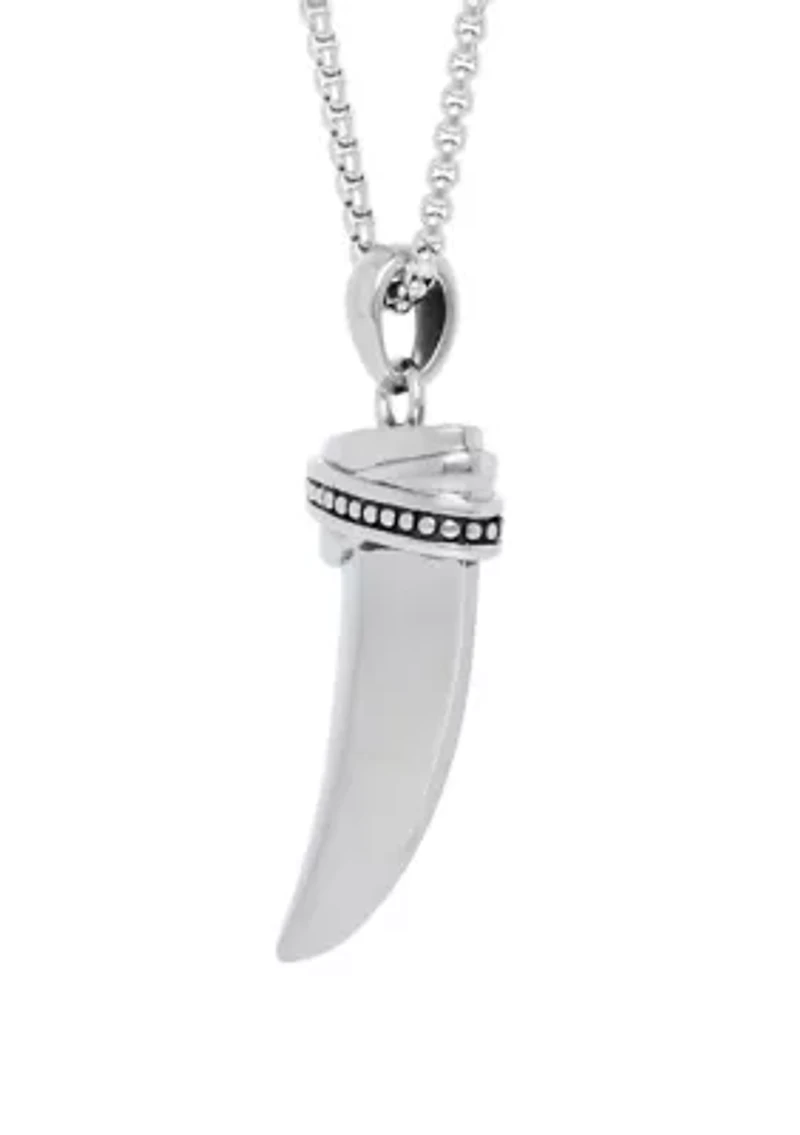Stainless Steel Tooth Pendant Necklace with Antique Finish