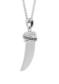 Stainless Steel Tooth Pendant Necklace with Antique Finish