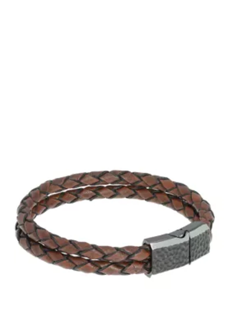 Stainless Barce Brown Leather with Magnetic Clasp