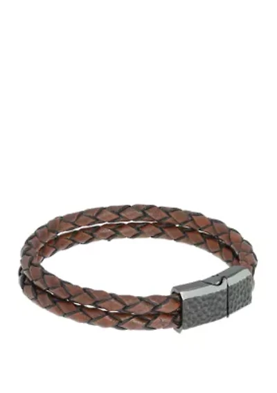 Stainless Barce Brown Leather with Magnetic Clasp