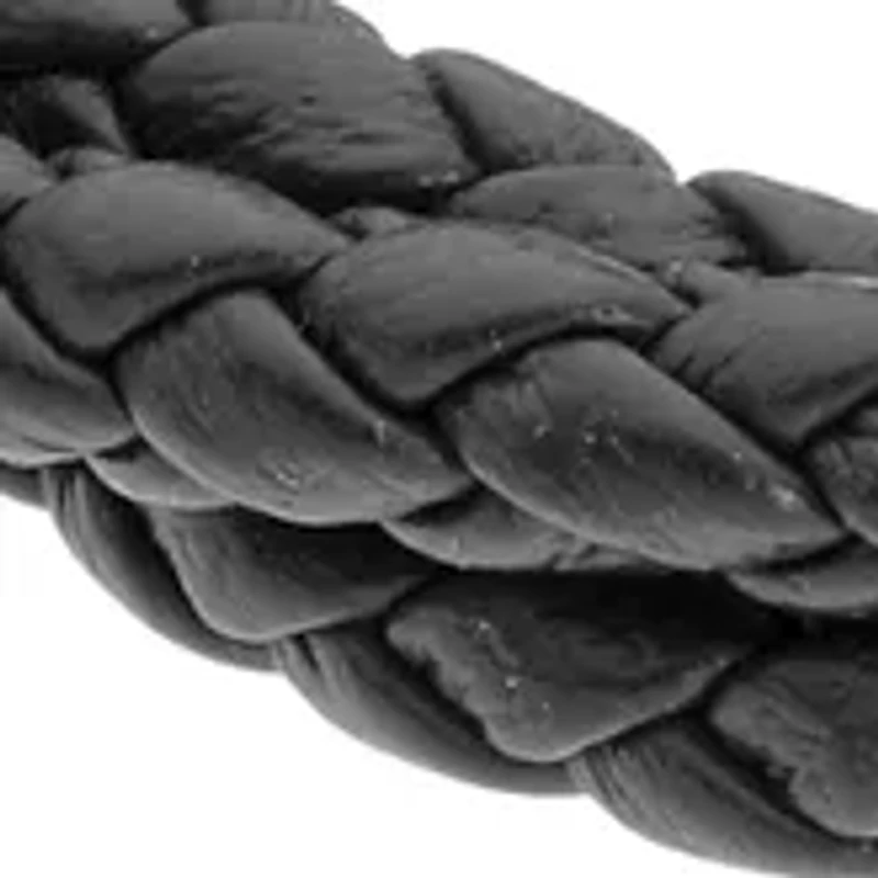 Black Leather Bracelet with Stainless Steel Magnetic Clasp