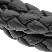 Black Leather Bracelet with Stainless Steel Magnetic Clasp