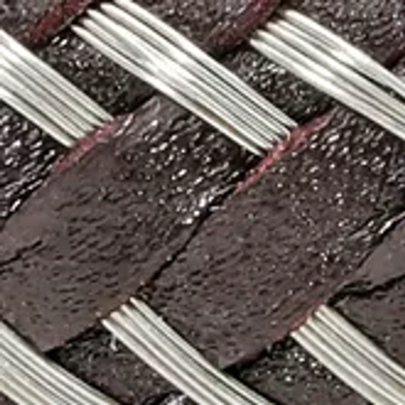Stainless Steel and Brown Leather Bracelet with Magnetic Extender Closure