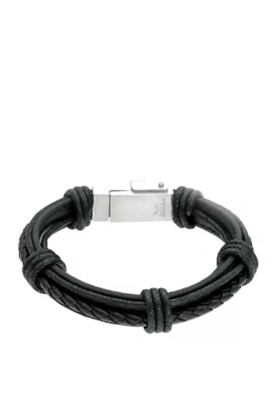 Stainless Steel and Leather Bracelet with USB Functionality