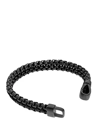 Stainless Steel 2 Row Bracelet with Black Ion Plating