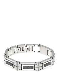 Stainless Steel Bracelet with Carbon Fiber and Extender Lock