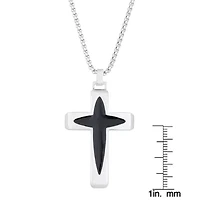 Stainless Steel Two Tone Cross Pendant Necklace