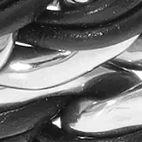 Stainless Steel and Black Leather Wrap Bracelet