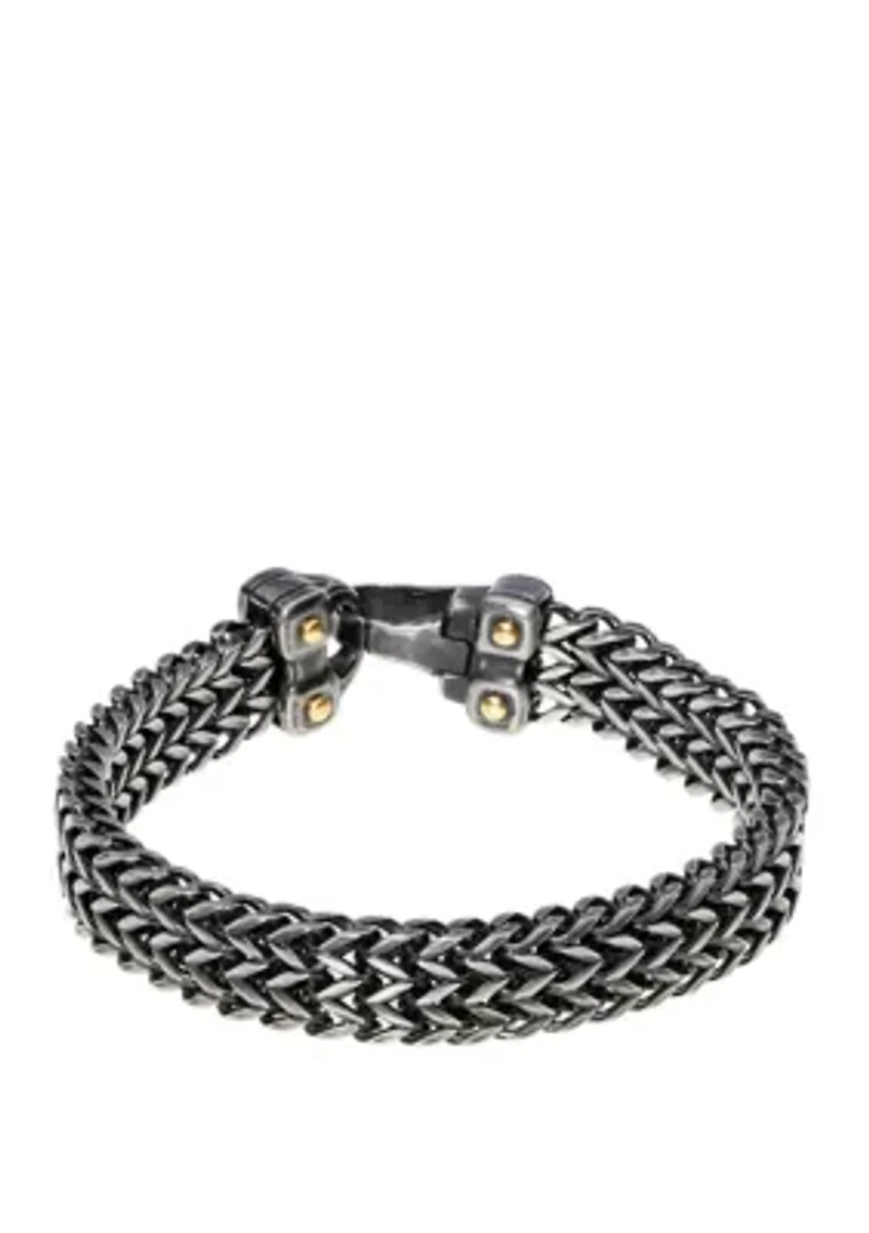 Stainless Steel Bracelet with Black and Gold Ion Plating