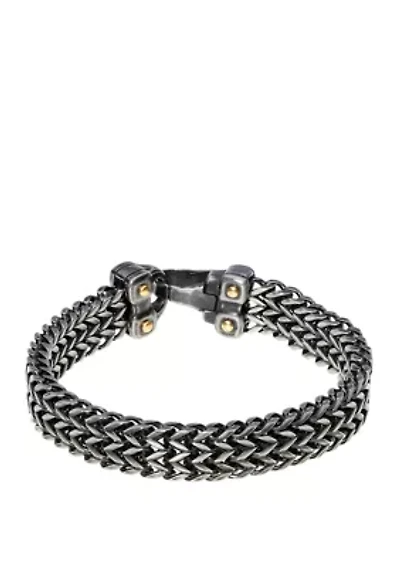 Stainless Steel Bracelet with Black and Gold Ion Plating