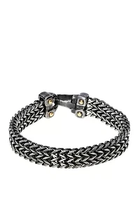 Stainless Steel Bracelet with Black and Gold Ion Plating