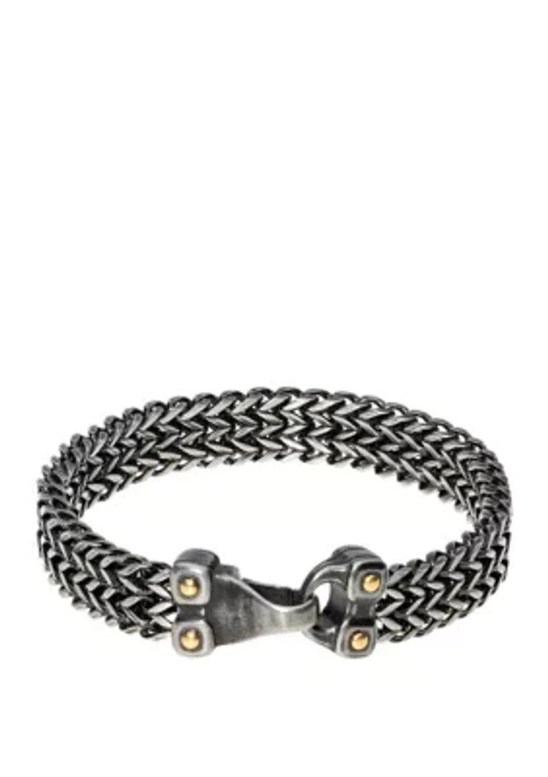 Stainless Steel Bracelet with Black and Gold Ion Plating
