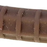 Damascus Steel and Brown Silicone Bracelet with Gold Tone Ion Plating