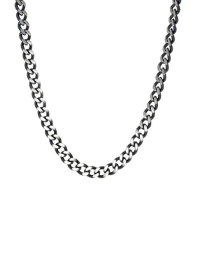 Stainless Steel Two Tone Neck with Gray IP 24 Inch Chain
