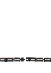 Stainless Steel Bracelet with Black & Rose IP Plating