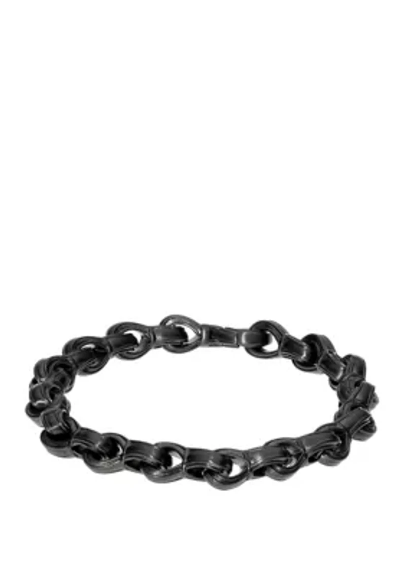 Stainless Steel Bracelet with Matte Black IP