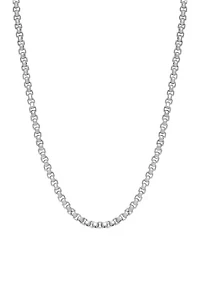 Stainless Steel 5 Millimeter Round Box Chain Necklace, 22 Inch