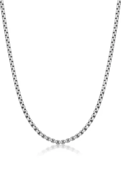 Stainless Steel 5MM Round Box Chain Necklace, 24" Length
