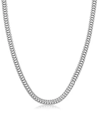 Stainless Steel 6MM Herringbone Chain Necklace, 18" Length