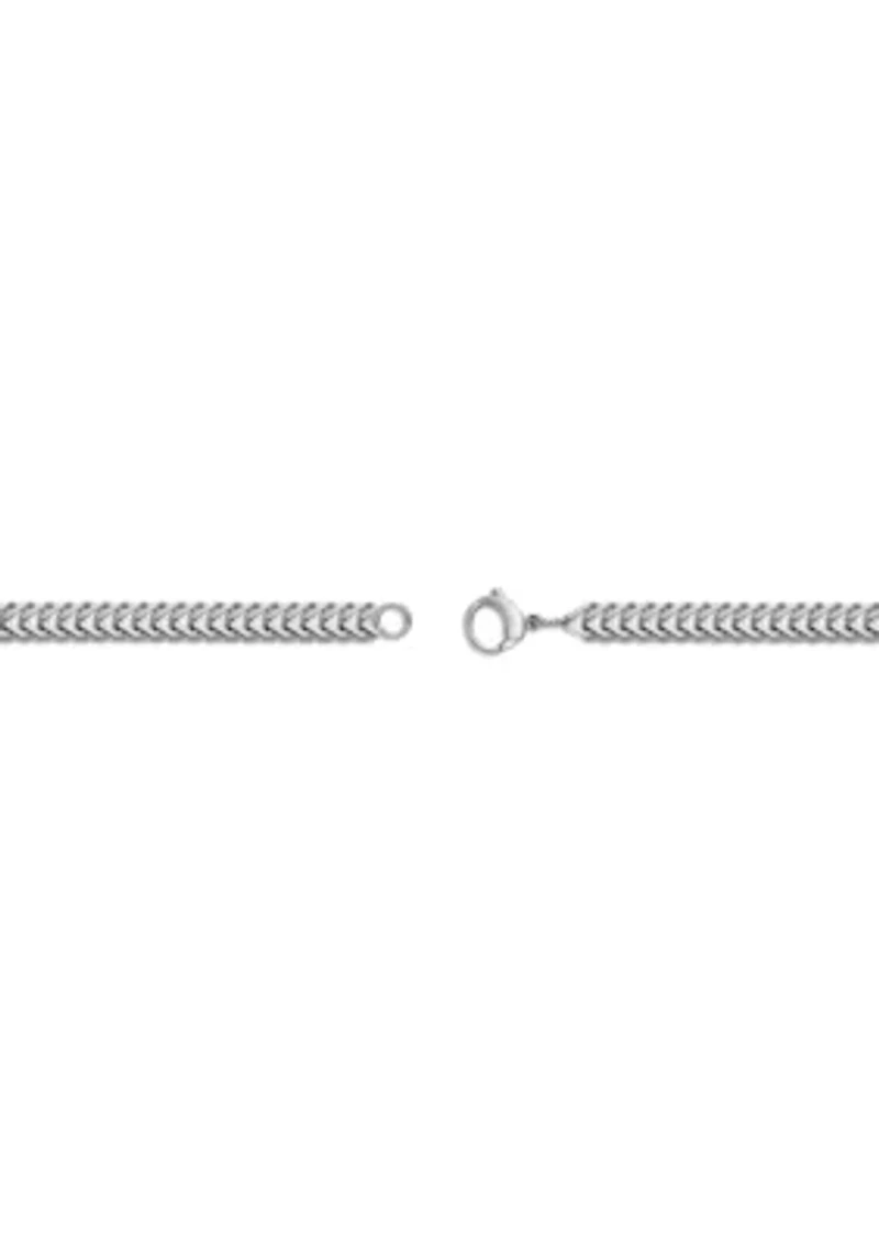 Stainless Steel 6MM Herringbone Chain Necklace, 18" Length