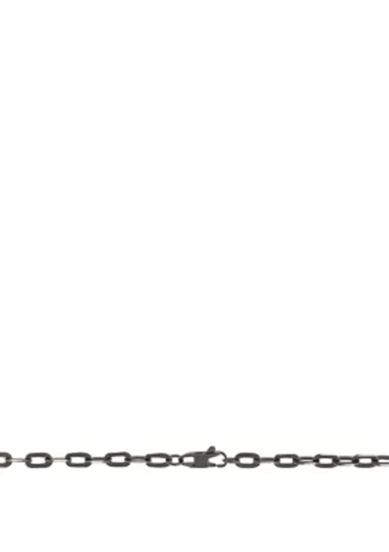 Stainless Steel 24 inch Chain with Black IP