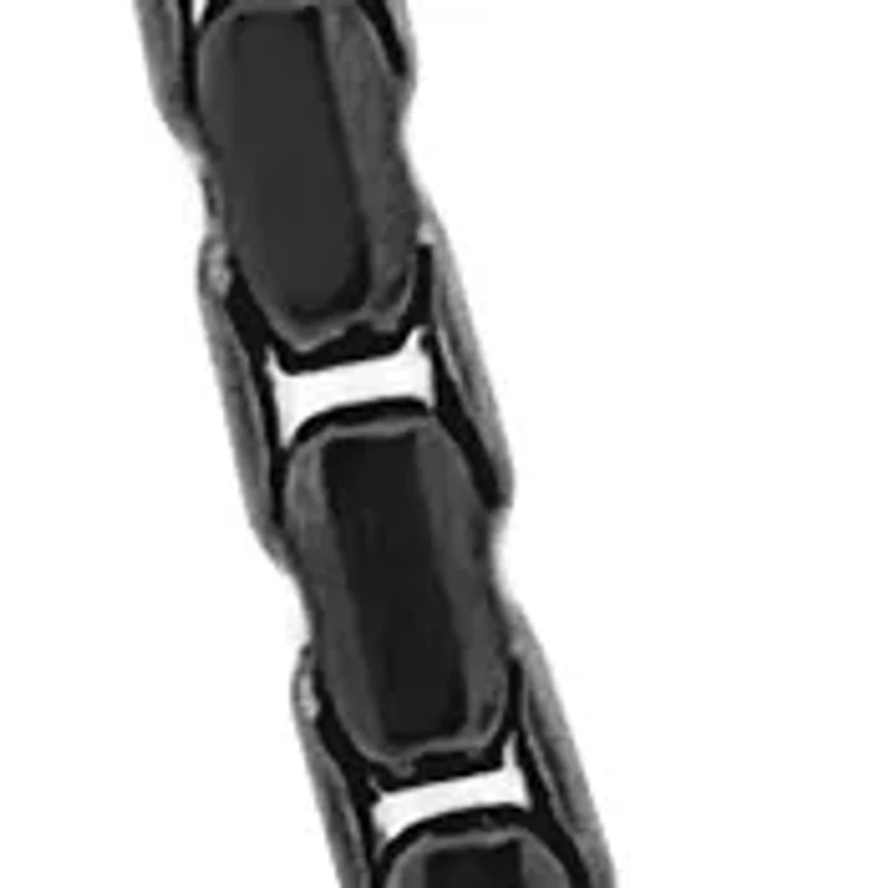 Stainless Steel 2.5 Millimeter Snake Chain Necklace with Black Ion Plating, 24 Inch