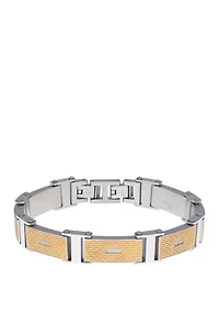 1/3 ct. t.w. Cubic Zirconia Stainless Steel Bracelet with GIP and Extender Lock