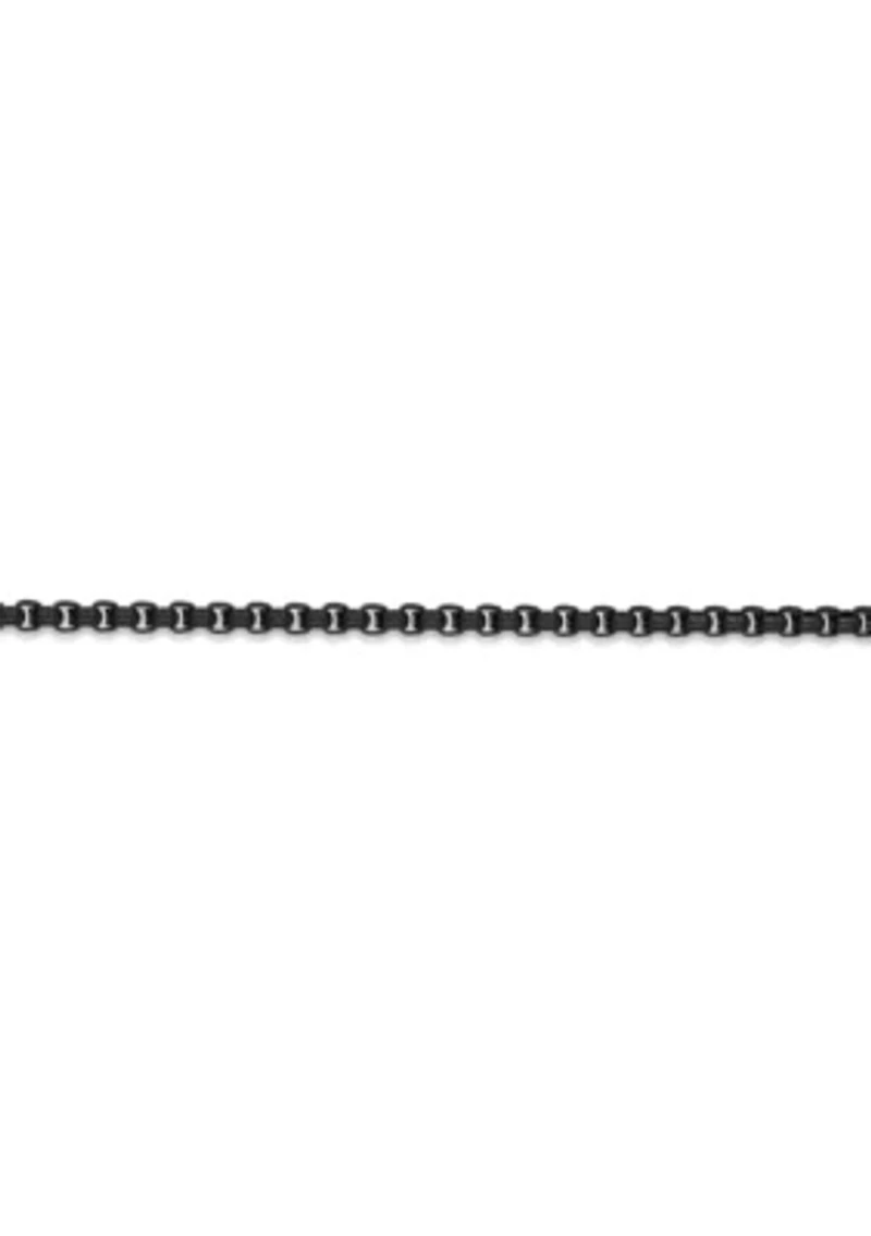 Stainless Steel 4MM Rolo Chain Necklace with Black Ion Plating, 22" Length