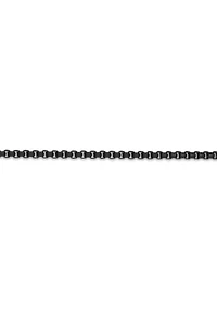 Stainless Steel 4MM Rolo Chain Necklace with Black Ion Plating, 22" Length
