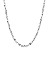 Stainless Steel Square Rolo Necklace with Satin Finish