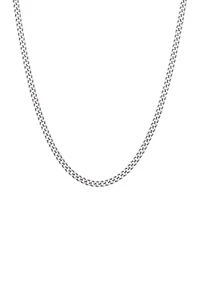 Stainless Steel 3 Millimeter Curb Chain Necklace, 24 Inch