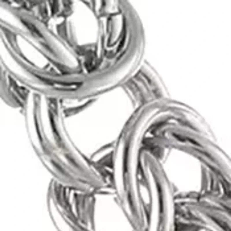 Stainless Steel 6 Millimeter Byzantine Chain Necklace, 18 Inch