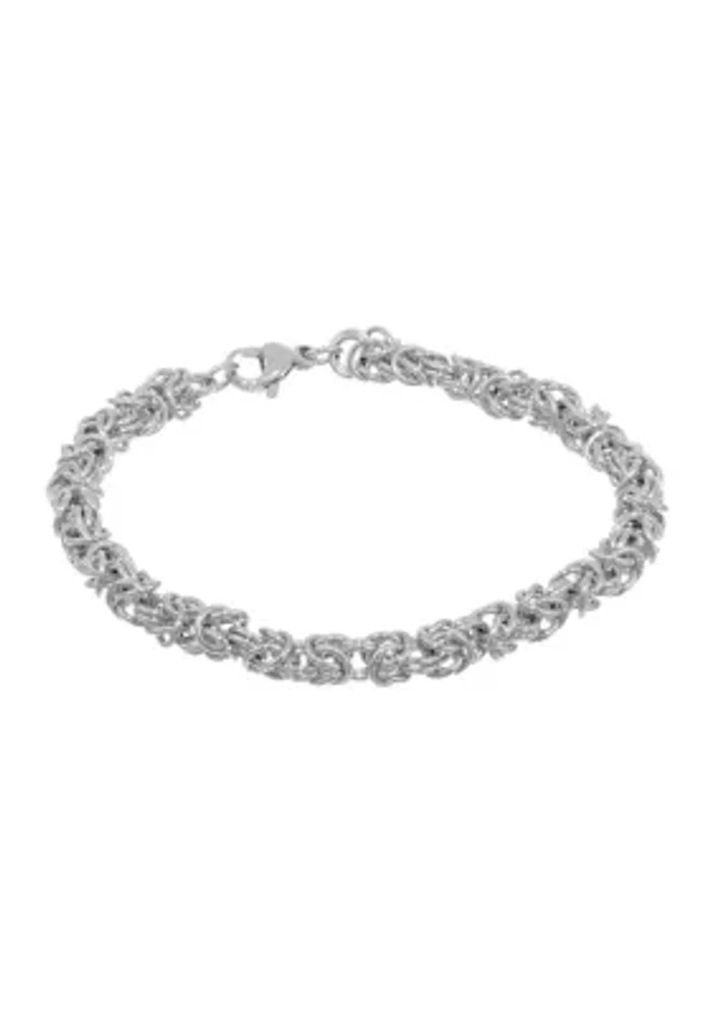 Stainless Steel 6 Millimeter Byzantine Chain Bracelet, 9 Inch