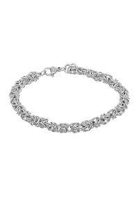 Stainless Steel 6 Millimeter Byzantine Chain Bracelet, 9 Inch