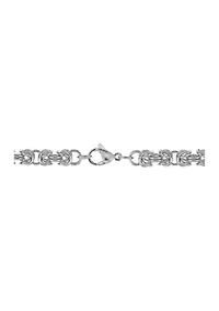 Stainless Steel 6 Millimeter Byzantine Chain Bracelet, 9 Inch
