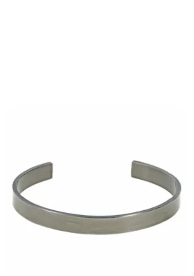 Stainless Steel Cuff Bangle with Gray 