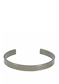 Stainless Steel Cuff Bangle with Gray 