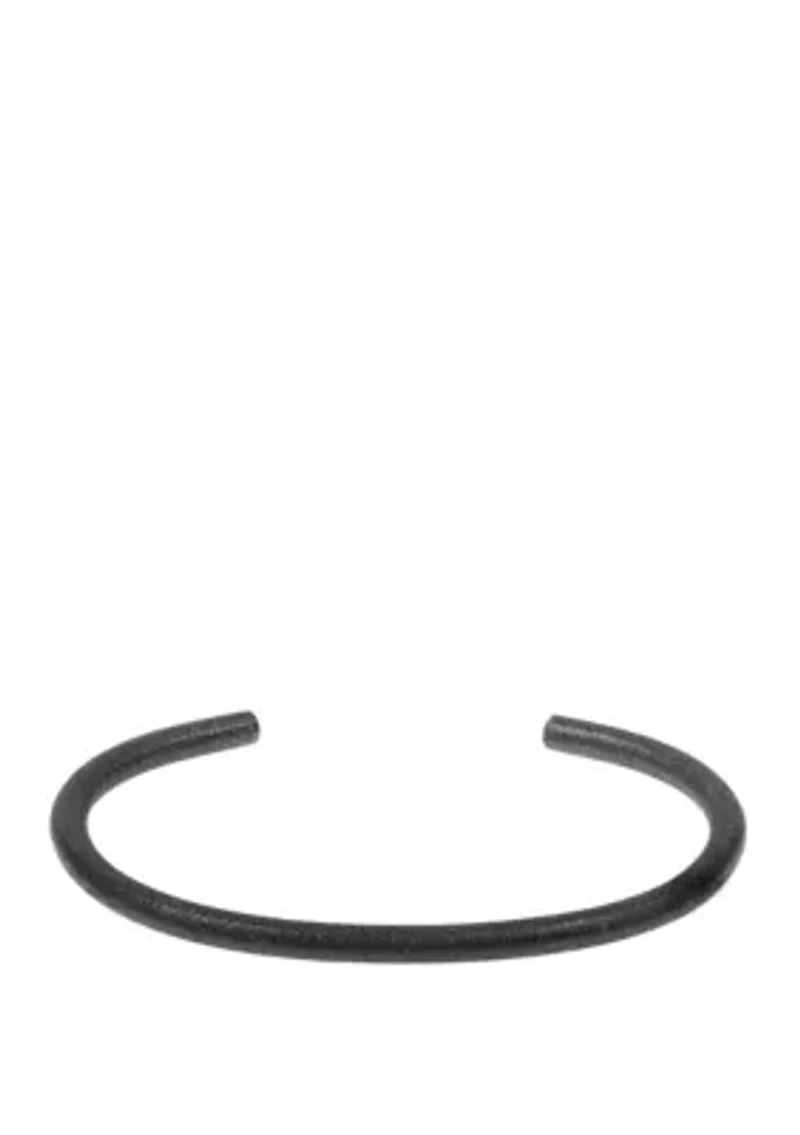 Stainless Steel Cuff Bangle with Black Plating 