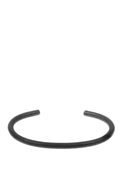 Stainless Steel Cuff Bangle with Black Plating 