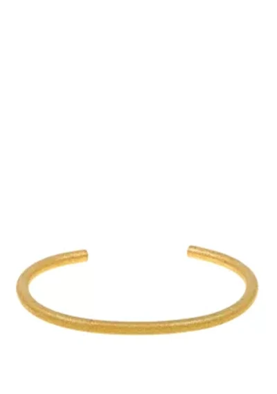 Stainless Steel Cuff Bangle with Gold IP