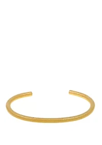 Stainless Steel Cuff Bangle with Gold IP