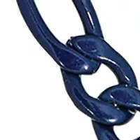 Stainless Steel 6 Millimeter Figaro Chain Necklace with Blue Acrylic