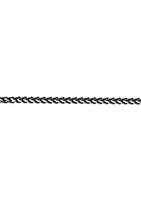 Stainless Steel 5MM Wheat Chain Necklace with Black Ion Plating, 22" Length